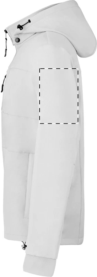 Butron softshellová bunda – white – tlačová plocha – Ľavý rukáv