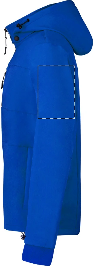 Butron softshellová bunda – blue – tlačová plocha – Ľavý rukáv