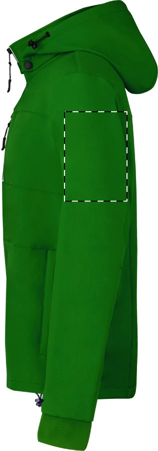 Butron softshellová bunda – green – tlačová plocha – Ľavý rukáv