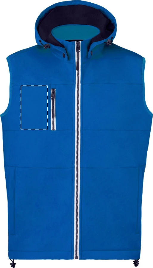 Netly softshellová vesta – blue – tlačová plocha – Pravá hruď