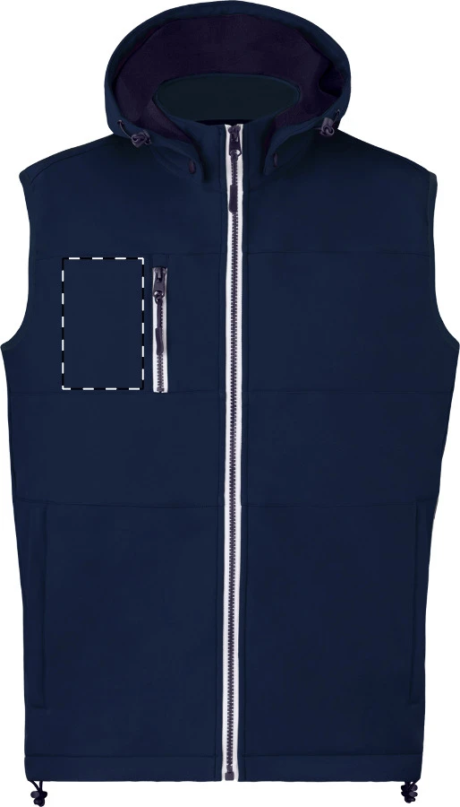 Netly softshellová vesta – dark blue – tlačová plocha – Pravá hruď