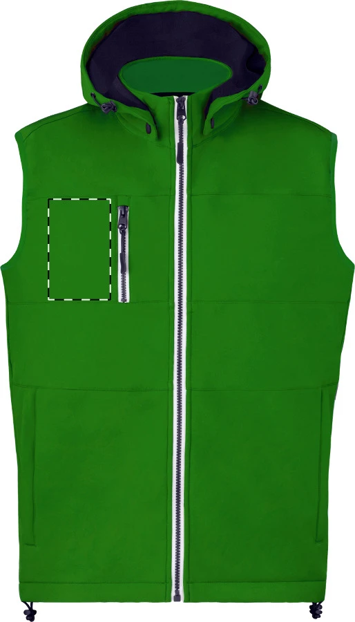 Netly softshellová vesta – green – tlačová plocha – Pravá hruď