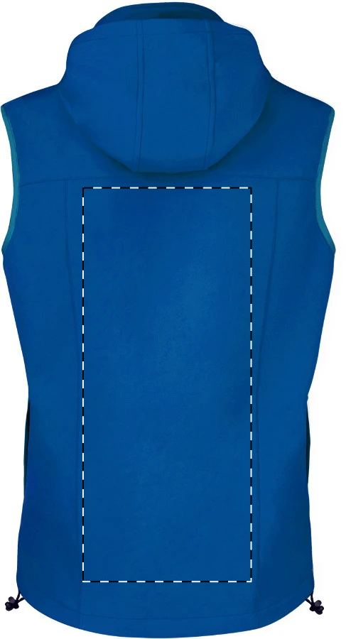 Netly softshellová vesta – blue – tlačová plocha – Zadná strana
