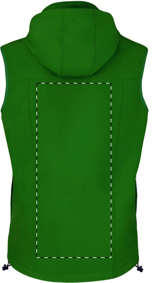 Netly softshellová vesta – green – tlačová plocha – Zadná strana