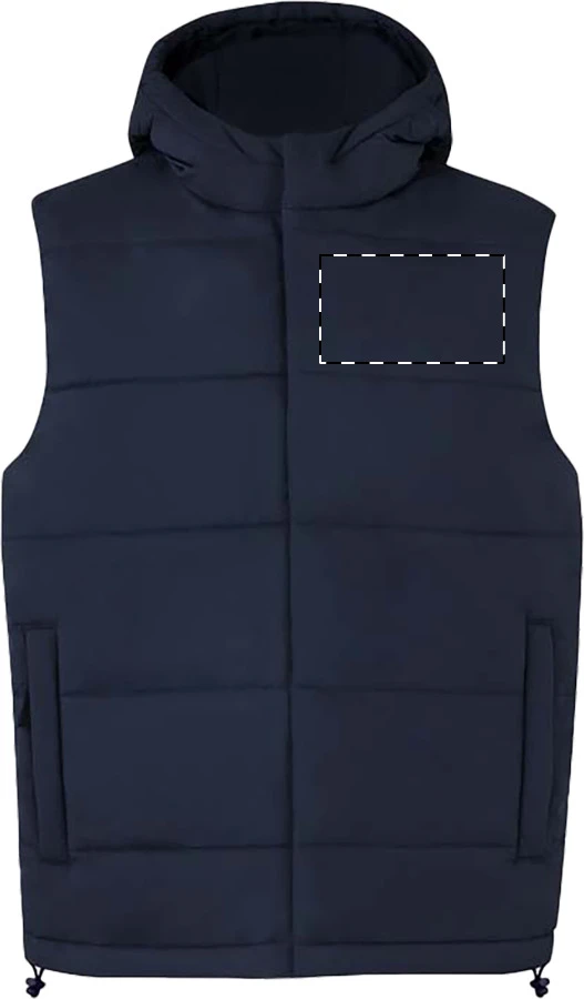 Orint bodywarmer vesta – dark blue – tlačová plocha – Ľavá hruď