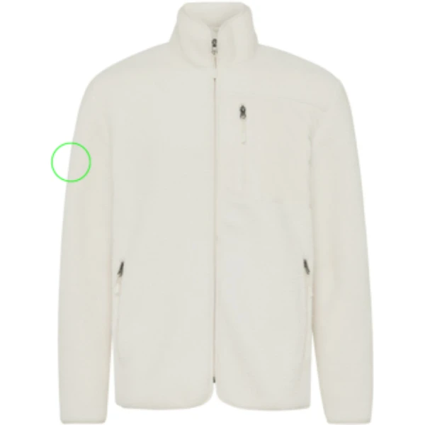 Pile fleece bunda IQONIQ Diran z recykl. polyesteru - Iqoniq – prírodné – tlačová plocha – Pravý rukáv