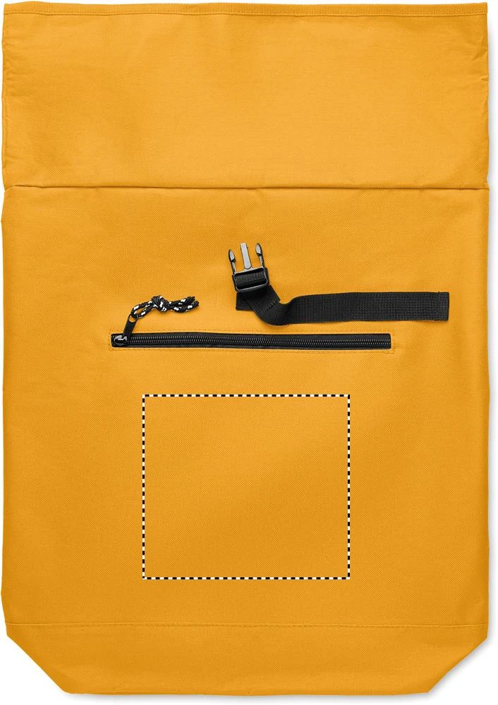 Rolovací batoh – ochre – tlačová plocha – Predné vrecko
