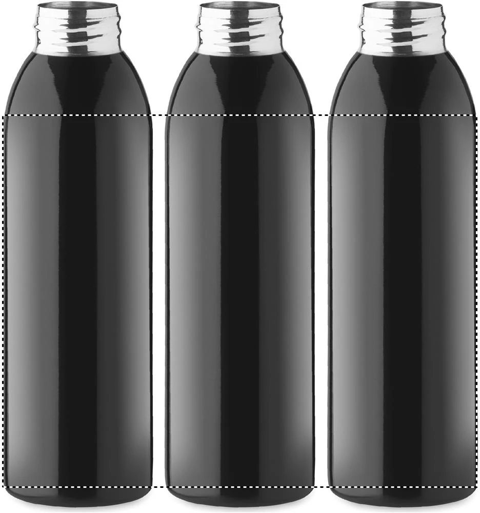 Nerezová fľaša 650 ml – černá – tlačová plocha – Dookola 360°