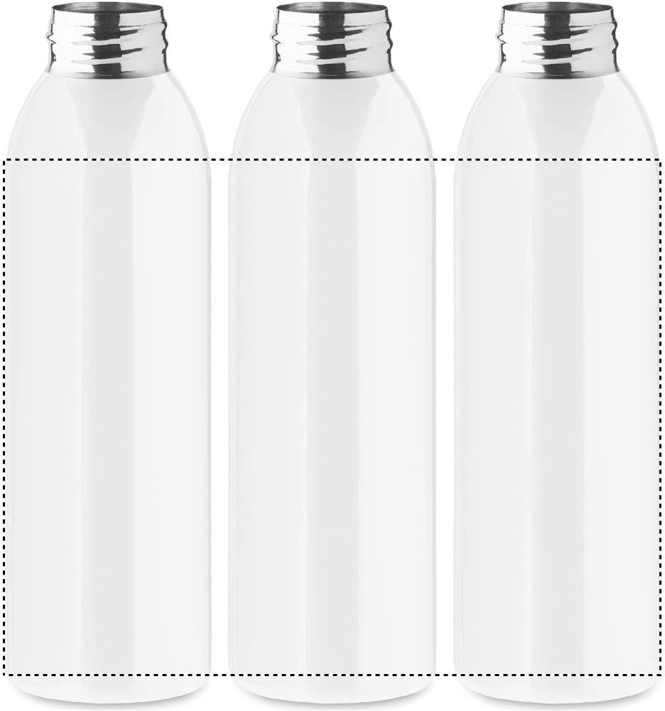 Nerezová fľaša 650 ml – bílá – tlačová plocha – Dookola 360°