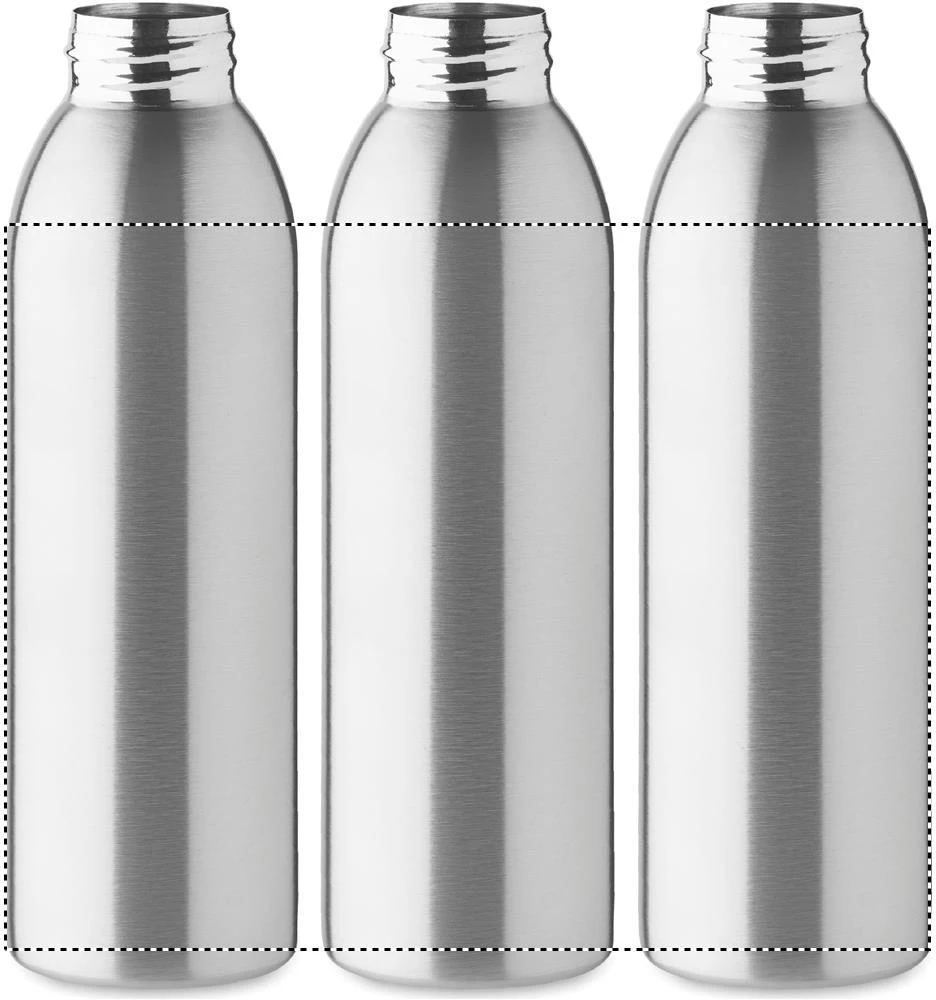 Nerezová fľaša 650 ml – matná stříbrná – tlačová plocha – Dookola 360°