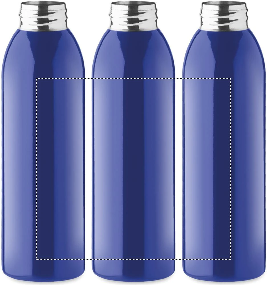 Nerezová fľaša 650 ml – modrá – tlačová plocha – Dookola (rotačná sieťotlač)