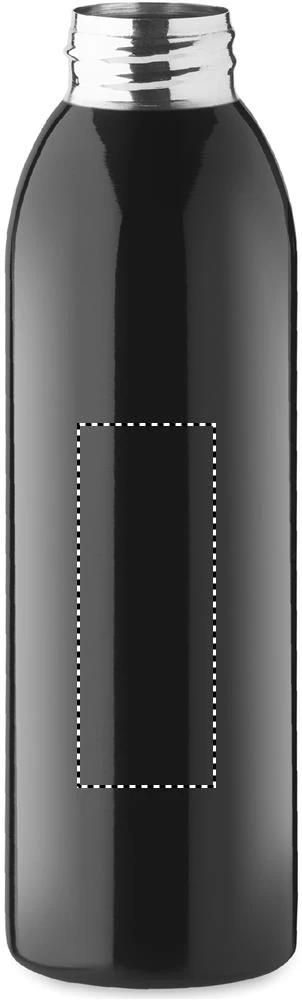 Nerezová fľaša 650 ml – černá – tlačová plocha – Predná strana