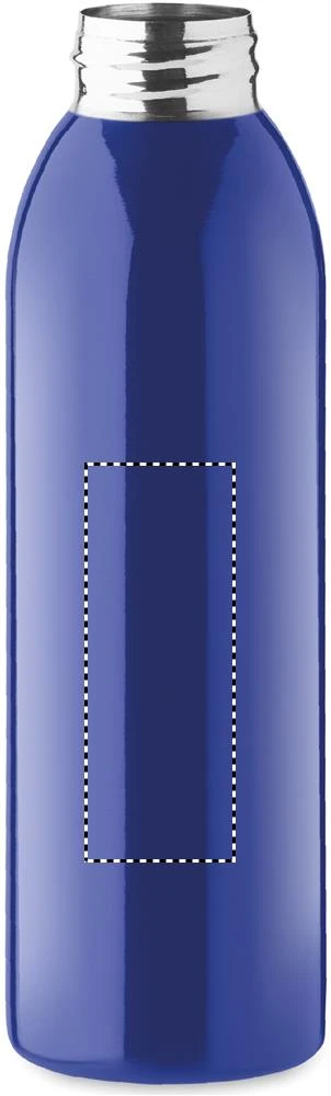Nerezová fľaša 650 ml – modrá – tlačová plocha – Predná strana