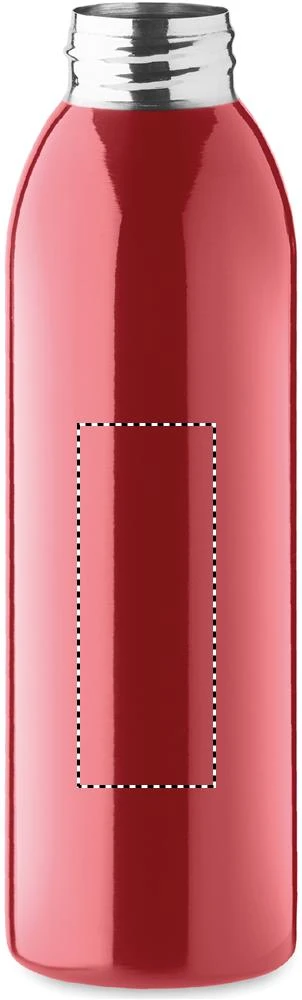 Nerezová fľaša 650 ml – červená – tlačová plocha – Predná strana