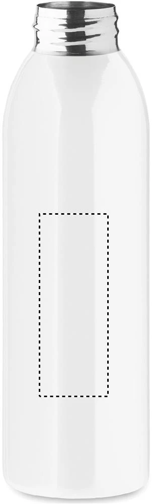 Nerezová fľaša 650 ml – bílá – tlačová plocha – Predná strana
