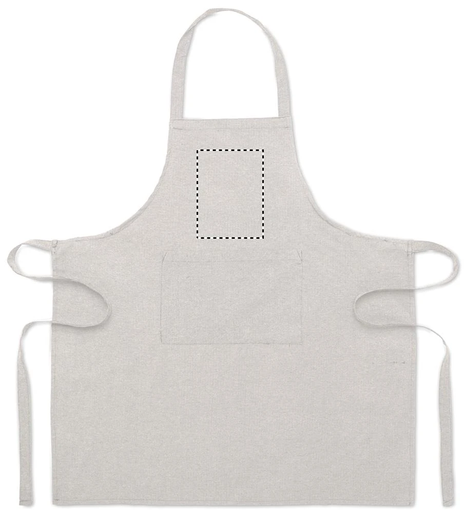 Zástera z recyklovanej bavlny – šedá – tlačová plocha – FRONT ABOVE POCKET