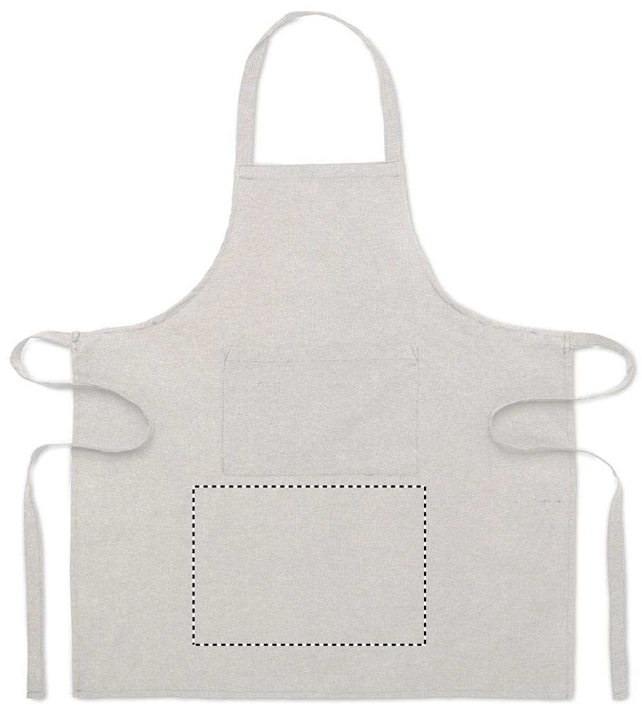 Zástera z recyklovanej bavlny – šedá – tlačová plocha – FRONT BELOW POCKET