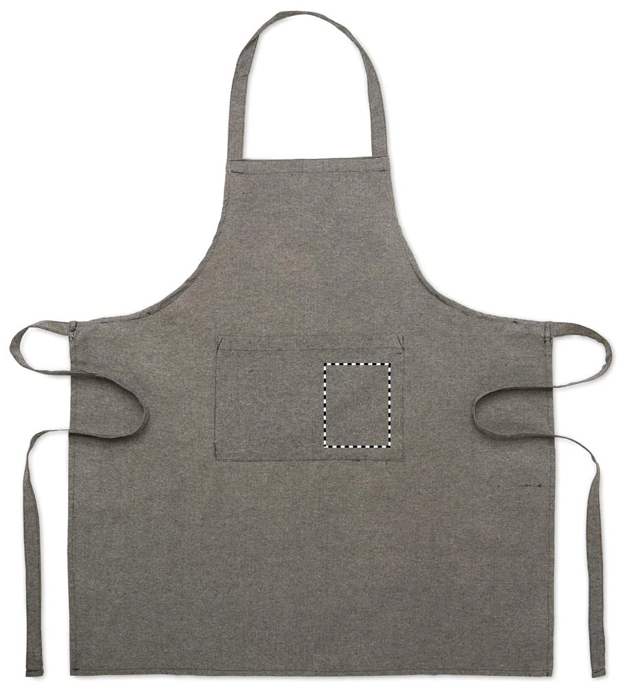 Zástera z recyklovanej bavlny – černá – tlačová plocha – FRONT POCKET LEFT