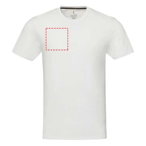 Avalite unisex recyklované tričko s krátkym rukávom - Elevate – bílá – tlačová plocha – Pravá strana hrude