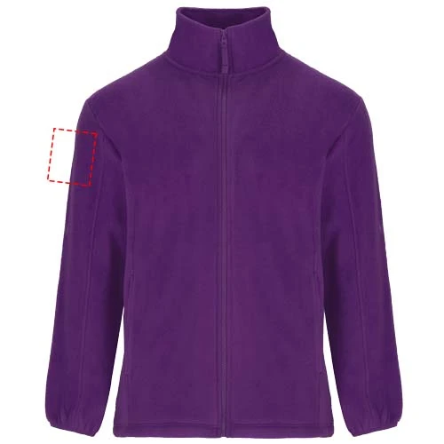 Artic pánska fleecová celorozopínacia bunda - Roly – purpurová – tlačová plocha – Pravý biceps