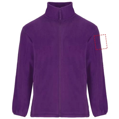 Artic pánska fleecová celorozopínacia bunda - Roly – purpurová – tlačová plocha – Ľavý biceps