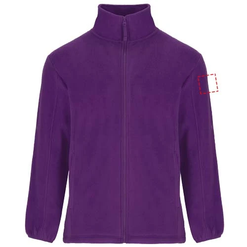 Artic detská fleecová celorozopínacia bunda - Roly – purpurová – tlačová plocha – Ľavý biceps