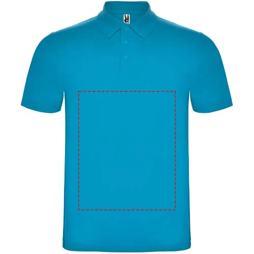 Austral unisex polokošeľa s krátkym rukávom - Roly – tyrkysová – tlačová plocha – Celá predná strana