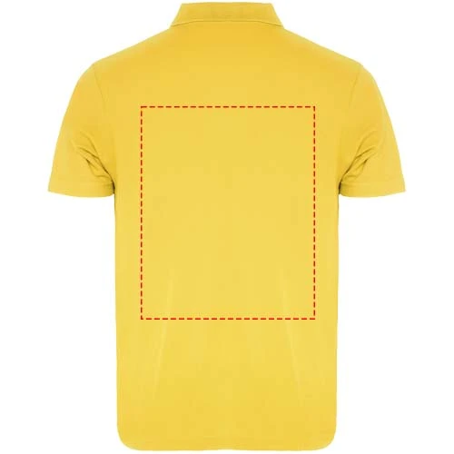 Austral unisex polokošeľa s krátkym rukávom - Roly – žlutá – tlačová plocha – Horná časť chrbta