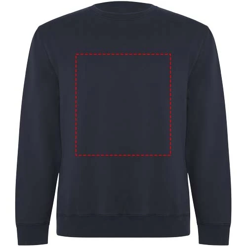 Batian unisex sveter s výstrihom crewneck - Roly – námornícka modrá – tlačová plocha – Celá predná strana