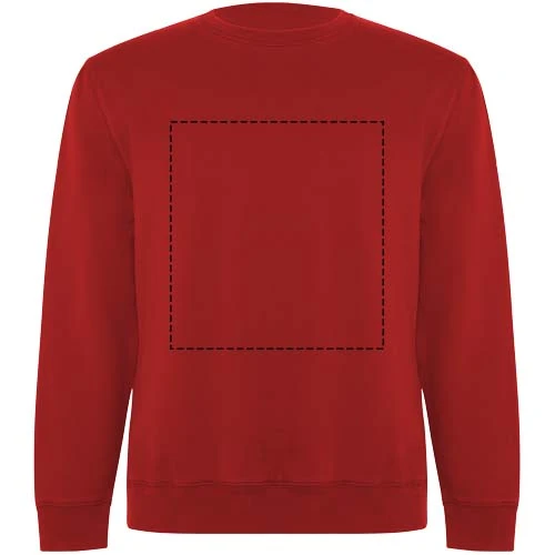 Batian unisex sveter s výstrihom crewneck - Roly – červená – tlačová plocha – Celá predná strana