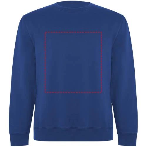 Batian unisex sveter s výstrihom crewneck - Roly – kráľovská modrá – tlačová plocha – Celá predná strana