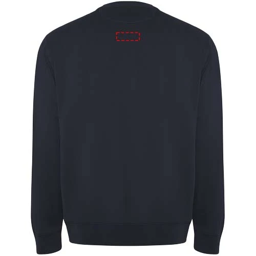 Batian unisex sveter s výstrihom crewneck - Roly – námornícka modrá – tlačová plocha – Horná časť chrbta