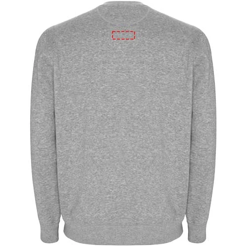 Batian unisex sveter s výstrihom crewneck - Roly – melírovaná šedá – tlačová plocha – Horná časť chrbta