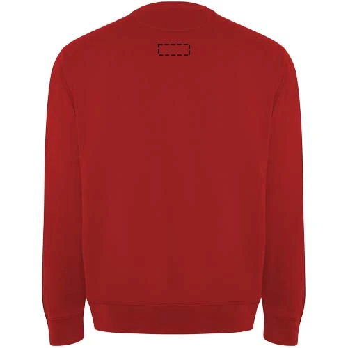 Batian unisex sveter s výstrihom crewneck - Roly – červená – tlačová plocha – Horná časť chrbta