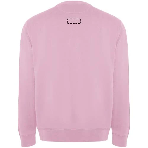 Batian unisex sveter s výstrihom crewneck - Roly – světle růžová – tlačová plocha – Horná časť chrbta
