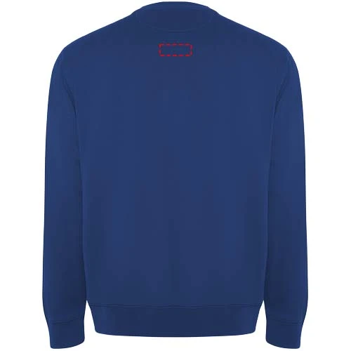 Batian unisex sveter s výstrihom crewneck - Roly – kráľovská modrá – tlačová plocha – Horná časť chrbta