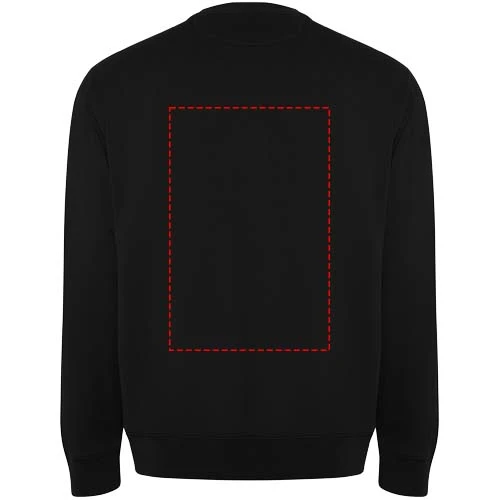 Batian unisex sveter s výstrihom crewneck - Roly – černá – tlačová plocha – Horná časť chrbta