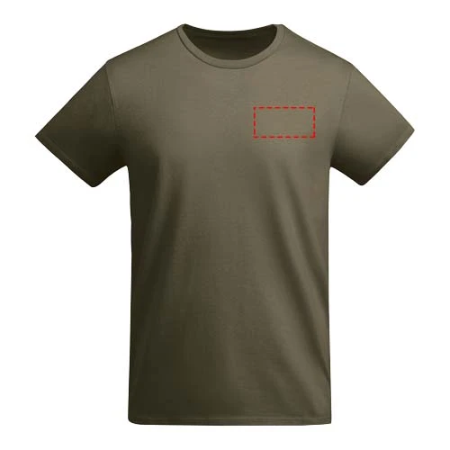 Breda detské tričko s krátkym rukávom - Roly – vojenská zelená – tlačová plocha – Ľavá strana hrude