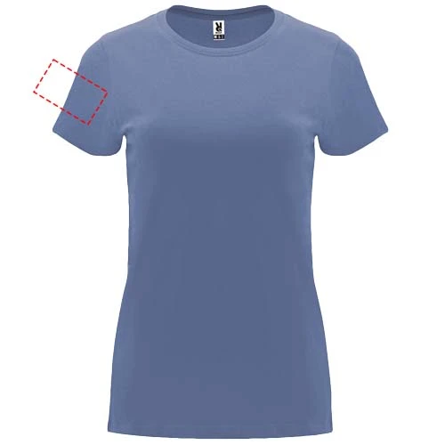Capri dámske tričko s krátkym rukávom - Roly – džínová modrá – tlačová plocha – Pravý biceps
