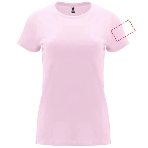 Capri dámske tričko s krátkym rukávom - Roly – světle růžová – tlačová plocha – Ľavý biceps
