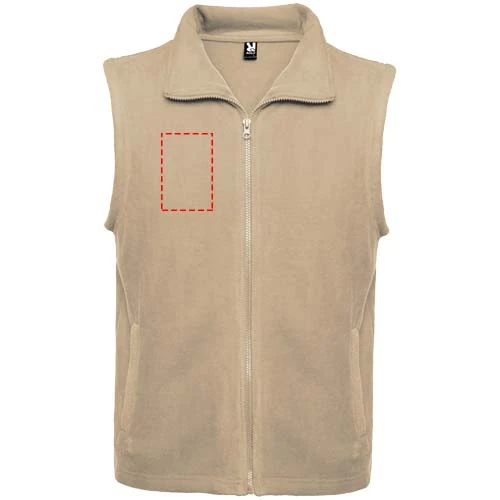 Bellagio unisex fleecová vesta - Roly – písková – tlačová plocha – Pravá strana hrude