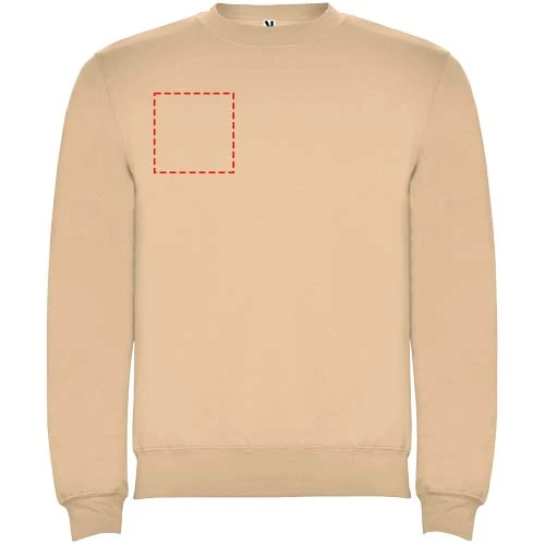 Clasica unisex sveter s výstrihom crewneck - Roly – angora – tlačová plocha – Pravá strana hrude