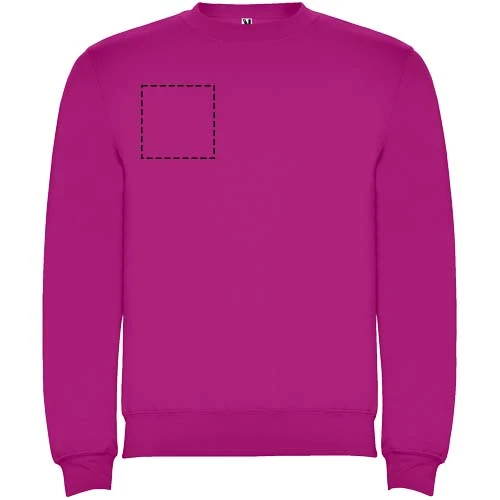 Clasica unisex sveter s výstrihom crewneck - Roly – růžičková – tlačová plocha – Pravá strana hrude