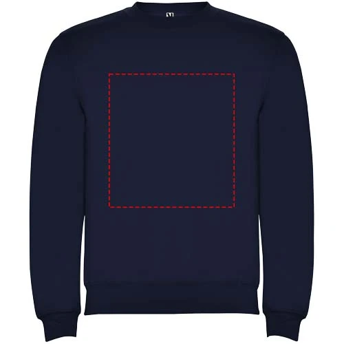 Clasica unisex sveter s výstrihom crewneck - Roly – námornícka modrá – tlačová plocha – Celá predná strana