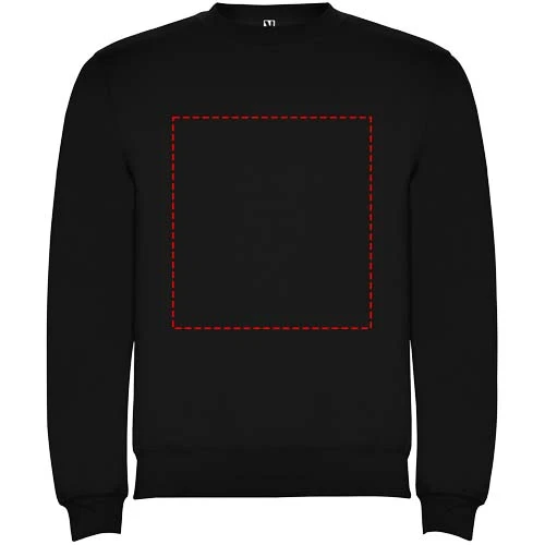 Clasica unisex sveter s výstrihom crewneck - Roly – černá – tlačová plocha – Celá predná strana