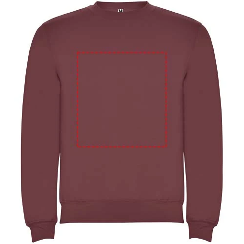Clasica unisex sveter s výstrihom crewneck - Roly – bobulová červená – tlačová plocha – Celá predná strana