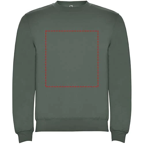 Clasica unisex sveter s výstrihom crewneck - Roly – vavřínová zelená – tlačová plocha – Celá predná strana