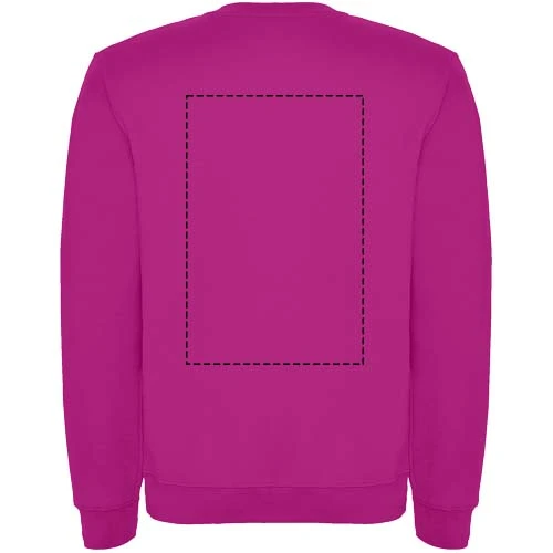 Clasica unisex sveter s výstrihom crewneck - Roly – růžičková – tlačová plocha – Horná časť chrbta