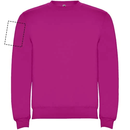 Clasica unisex sveter s výstrihom crewneck - Roly – růžičková – tlačová plocha – Pravý biceps
