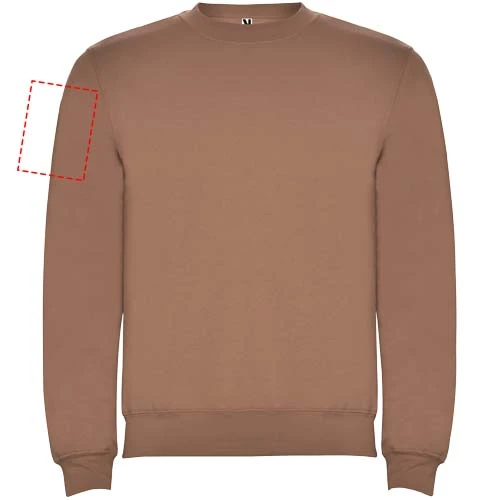 Clasica unisex sveter s výstrihom crewneck - Roly – moka – tlačová plocha – Pravý biceps